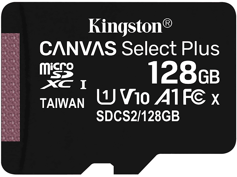 Tarjeta Micro SD - Kingston SDCS2/128GB, 128 GB, Velocidad hasta 100 MB/s, Clase 10, Adaptador SD, Negro