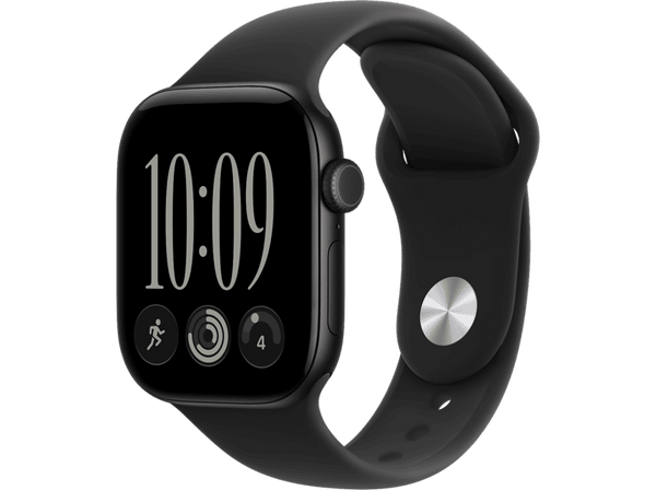 Apple Watch Series 12 (2026), GPS+CEL, 42mm, Caja de aluminio Negra, Correa deportiva Negra, Talla M/L, Siri AI