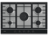 Placa gas - Haier Series 4 HAHG7W5XH, 5 quemadores, Gas natural, Zona grande 13.8 cm, Rejillas hierro fundido, Preciflame, 75 cm, Inox