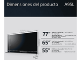 TV QD-OLED 55 -  Sony BRAVIA XR 55A95L, 4KHDR120, TDT HD, HDMI2.1, Perfecto PS5, Smart TV (Google TV), ECO, Alexa, Bluetooth, Chromecast, Aluminio