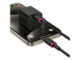 Cable USB-C - Baseus Dura, Tipo-C a Tipo-C, 100 cm, Carga ultrarrápida, Protección inteligente a sobrecargas, Alta resistencia, 100W, Negro y Rojo