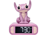 Despertador - Lexibook Stitch, Pantalla LCD Retroiluminada, 6 Tonos, Rosa