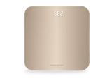 Báscula de baño - Rowenta Classic BS1900, 180 kg, Pantalla invisible con iluminación LED, Diseño plano, Apagado automático, Cristal templado, Oro