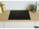 Placa vitrocerámica - Candy CH63DCC, 3 zonas, 59 cm, Negro