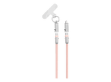 Cordón para móvil - Panda Lanyard, 1.2m Cable, USB-C, Goma, Carga rápida, 60W, Rosa
