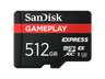 Tarjeta Micro SD - Sandisk Express Gameplay, 512GB, Hasta 880 MB/s lectura, U3, Para Nintendo Switch 2, Negro