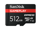 Tarjeta Micro SD - Sandisk Express Gameplay, 512GB, Hasta 880 MB/s lectura, U3, Para Nintendo Switch 2, Negro