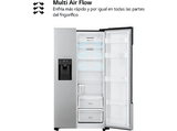 Frigorífico americano - LG GSM32HSBEH, No Frost, 178.7 cm, 562 L, Multi Air Flow, Space Plus, Inox antihuellas