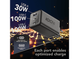 Cargador de pared - CellularLine ACH GaN+ 3 Puertos 100W, Universal, Negro