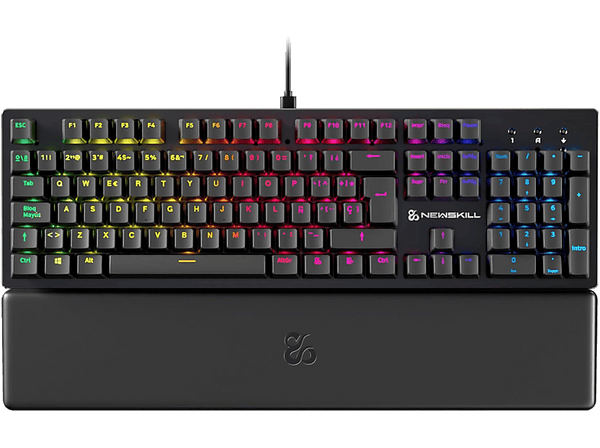 Teclado gaming - NEWSKILL Serike V2, Por Cable, Iluminación RGB, Con reposabrazos, Negro