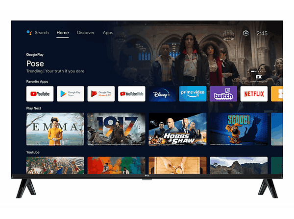 TV LED 32" - TCL 32S5400A, HD, HDR10, Android TV, Micro Dimming, WiFi, Dolby Audio, Negro