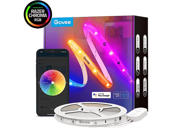 Tira LED - Govee H619C, 10m de Cable, Compatible con Alexa y Google Assistant, Wifi, Bluetooth, Multicolor