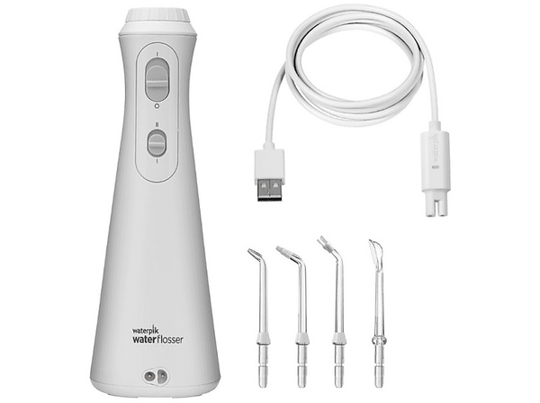 Irrigador - Waterpik WP-490, 2 niveles de presión, 45/75 psi, 1450 impulsos/min, Blanco