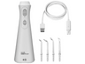 Irrigador - Waterpik WP-490, 2 niveles de presión, 45/75 psi, 1450 impulsos/min, Blanco