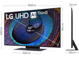 TV LED 43 - LG 43UR91006LA, UHD 4K, Inteligente α5  4K Gen6, Smart TV, DVB-T2 (H.265), Azul Ceniza