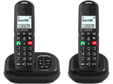 Teléfono - Alcatel XL685 Duo, Análogo, Teclas Grandes, Compatible con Audífonos, Negro