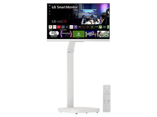 Monitor - LG Smart Monitor Swing 32G810SAW-W, 31.5" UHD 4K, 144 Hz, 1 ms, IPS, Altavoces incorporados, Blanco