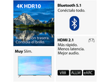 TV LED 55 - Haier K7 Series H55K702UG, Smart TV (Android TV 11), HDR 4K, Direct LED, Dolby Audio,  Smart remote control, Dbx-tv®, Negro