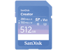 Tarjeta SDXC - Sandisk Creator SD USH-II, 512GB, Hasta 280 MB/s de lectura, Vídeos 6K, Para DSLR, V60, U3, Azul
