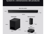 Barra de sonido - Sony BRAVIA Theatre System 6 (HTS60), 5.1 sonido surround, 1000W, Altavoces traseros, Subwoofer, Dolby Atmos, AI Voice Zoom 3, DSEE