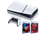 Consola - Sony PS5 Slim Standard, 1 TB SSD, 1 mando, Chasis E, Blanco + Gran Turismo 7 + Marvel's Spider-Man 2