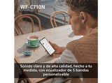 Auriculares True Wireless - Sony WFC710NW, Cancelación de ruido (Noise cancelling), Estuche carga rápida (40h), Inalámbricos, ANC, Bluetooth, Blanco