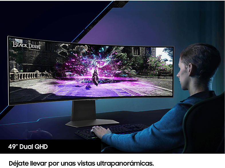 Monitor gaming - Samsung Odyssey G9 LS49CG954SUXEN , 49, OLED, 0.03 ms, 240 Hz, WiFi, Bluetooth, Silver