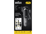 Afeitadora multifunción - Braun Todo En Uno Series 5 AIO5560, Kit De Styling 11 en 1, Lámina Afilada, 14 Longitudes, Barba, Pelo y Cuerpo, Gris