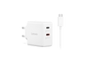 Cargador para portátil - Lenovo Dual USB-C 65W GaN, Universal para Portátil, Smartphone, Tablet