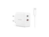 Cargador para portátil - Lenovo Dual USB-C 65W GaN, Universal para Portátil, Smartphone, Tablet