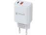 Cargador - Muvit MCACC0037, 1 USB QC 3.0 18W + 1 Tipo C PD 25W, Universal , Blanco