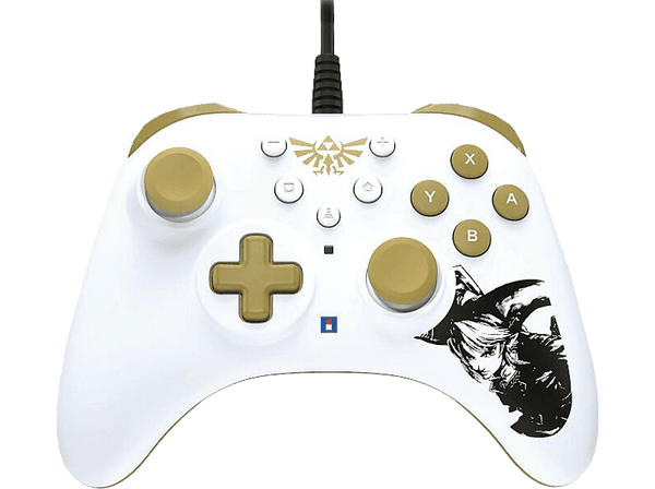 Mando - Hori Turbo Legend of Zelda, Para Nintendo Switch, Con Cable, Blanco