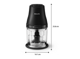 Mini picadora - Philips Picadora 3000 450W 1L HR1501/00, Recipiente de 1 l, Tecnología PowerChop, Acero inoxidable extraíbles, Negro