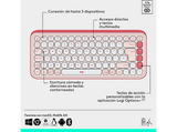 Pack Teclado + Ratón - Logitech Pop Icon, Inalámbrico, Bluetooth, Easy-Switch hasta 3 dispositivos, Teclas y botones personalizables, PC-Mac, Rosa