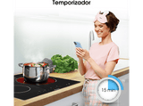 Placa vitrocerámica - Hisense E6322C 3, 3 zonas, Zona XL 30 cm, Control táctil, 60 cm, Negro