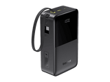 Powerbank - Baseus EnerFill Bipow 2 Pro, 30000mAh, 22.5W, Con cable retráctil Tipo-C, Carga bidireccional y simultánea, Pantalla inteligente, Negro