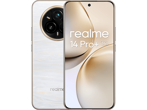 Móvil - realme 14 Pro+, Blanco, 512 GB, 12 GB RAM, 6.83" Curva cuádruple sin biseles, Qualcomm Snapdragon® 7s de 3.ª generación, 6000 mAh