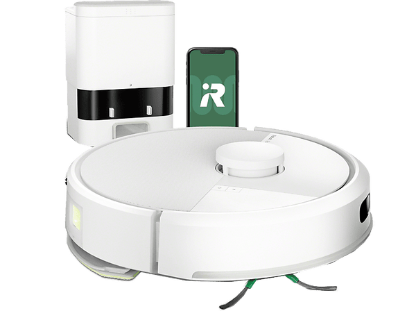 Robot friegasuelos - iRobot Roomba® 105 Combo Y351240, 12.8V, Capacidad de la Base 75 días, Autonomía 2h, Blanco