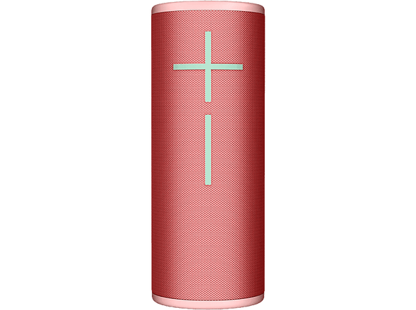 Altavoz inalámbrico - Ultimate Ears Megaboom 4, Bluetooth, Sonido 360°, 81/91 dBC, Certificación IP67, Emparejable, PartyUp, 20hs batería, Rojo