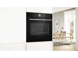 Horno a vapor - Bosch HRG7361B1, Convencional, Limpieza por agua, 71 l, Calor uniforme 4D, asistente  limpieza  EasyClean®, 60 cm, Negro