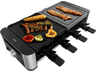Raclette - Cecotec Raclette Cheese&Grill 16000 Inox Mixgrill, 1400 W, 8 sartenes antiadherentes, 2 placas, Termostato regulable, Grey