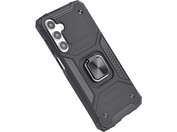 Funda móvil - ISY ISC 6109, Samsung, Galaxy A16 5G, Resistente al agua y golpes, Soporte Plegable Integrado, Negro