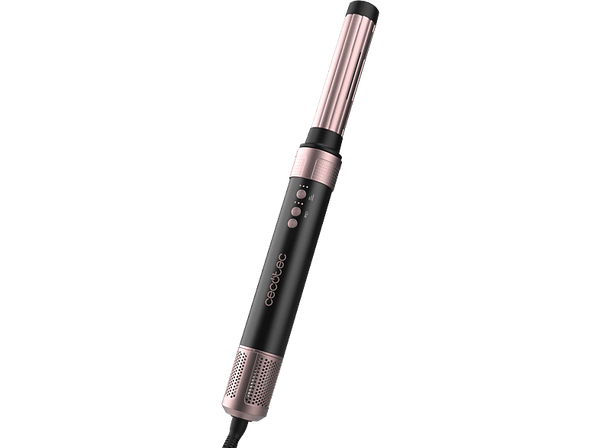 Moldeador - Cecotec Bamba CeramicCare 14in1 AirGlam Black, Tecnología Coanda, 3 velocidades, 3 temperaturas, Potencia 1400W, 110000 rpm, Black