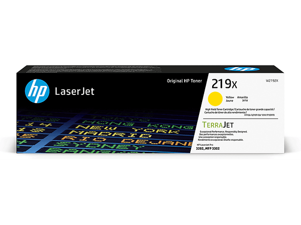 Tóner- HP 219X de alta capacidad Laserjet, Aproximadamente 3200 páginas, HP Planet Partners, Amarillo
