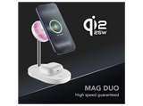 Cargador móvil inalámbrico - CellularLine, Mag Duo 2in1 Wireless Qi2.2, Estación de carga 25 W, Universal, Blanco