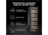 Vinoteca - Haier HWS247GEH1 Wine Bank 60 Series 5, Temperatura 5 - 20 grados, 247 botellas, Iluminación LED 3D,  Wi-Fi , Negro