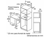 Microondas integrable - Balay 3CP5002B3, 800 kW, 5 niveles, 20 l, Cristal Negro