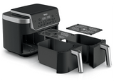 Freidora de aire - Ninja DualZone DZ801EU, 2 cestas, 7.6 l, 2470 W, 240 °C, 6 funciones de cocción, Gris