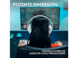 Auriculares gaming - Logitech G G321, Lightspeed-Bluetooth, Micrófono 16 kHz con varilla abatible, 20hs batería, PC, PS4-PS5, Nintendo Switch, Blanco