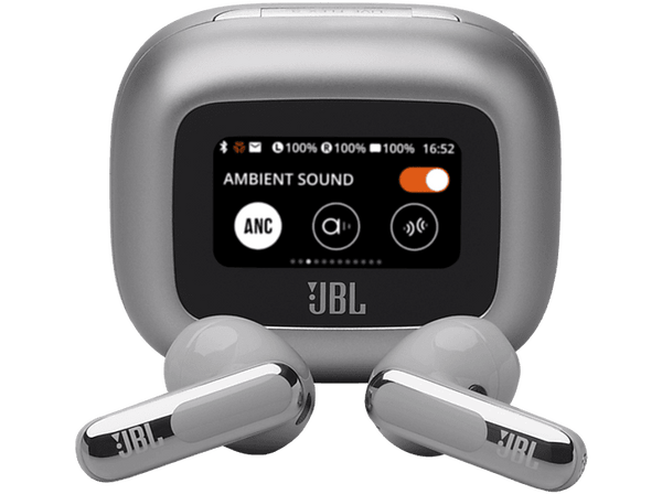 Auriculares True Wireless - JBL Live Flex 3, 50 h Autonomía, Cancelación de Ruido, Open Stick, Silver